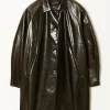 Cordera Faux scratched leather coat