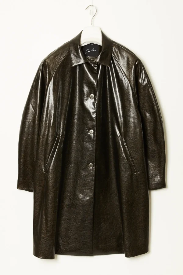 Cordera Faux scratched leather coat