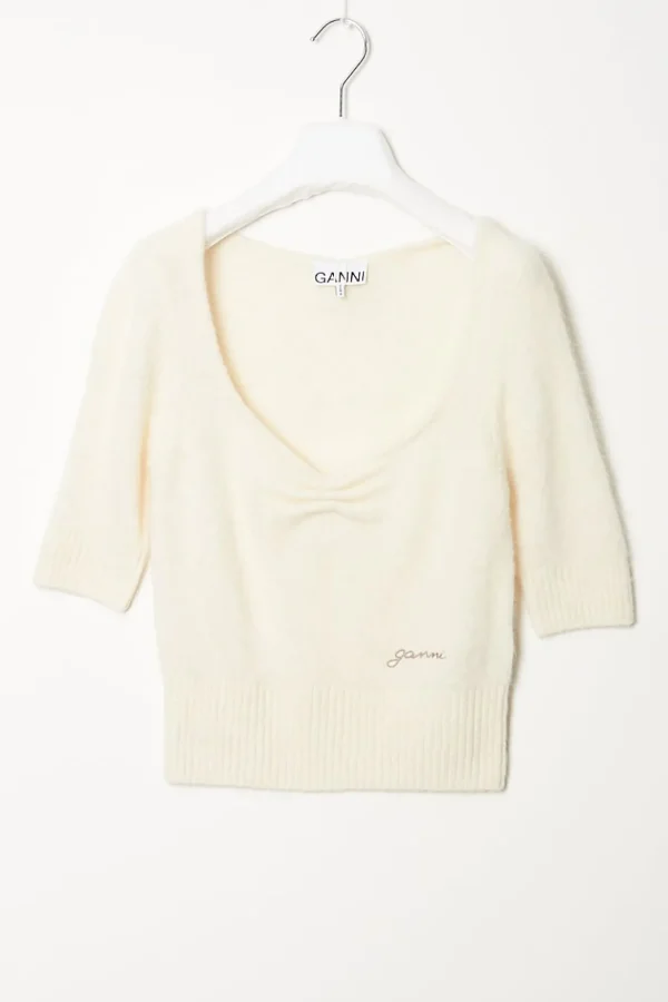 Ganni Brushed alpaca top