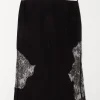 Gauchere Lace intarsia silk skirt