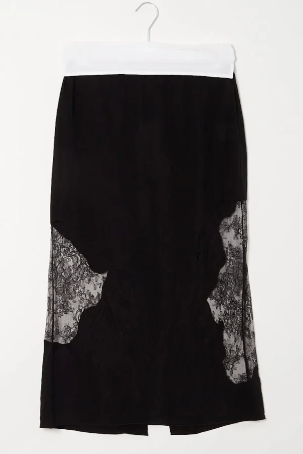 Gauchere Lace intarsia silk skirt