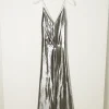 inDRESS Cedre shiny lurex long dress