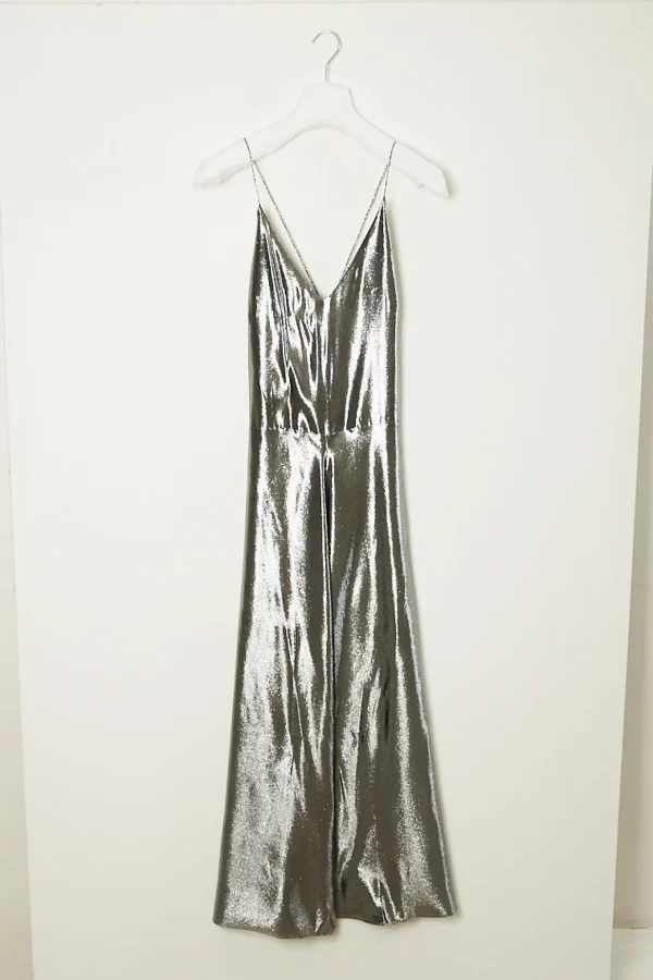 inDRESS Cedre shiny lurex long dress