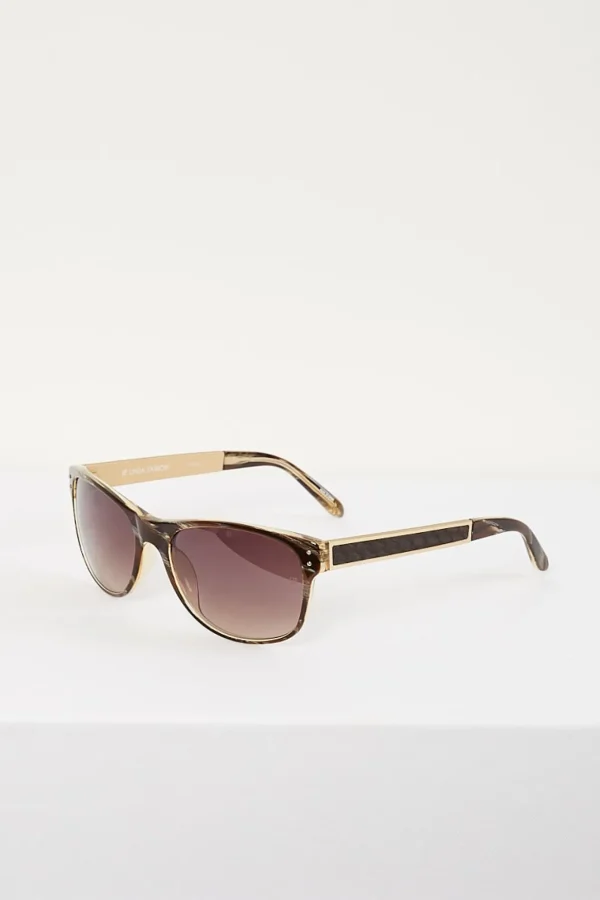 Linda Farrow gold brown grad lens