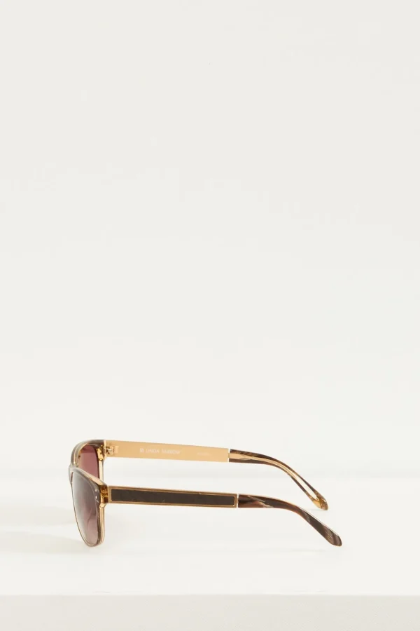Linda Farrow gold brown grad lens