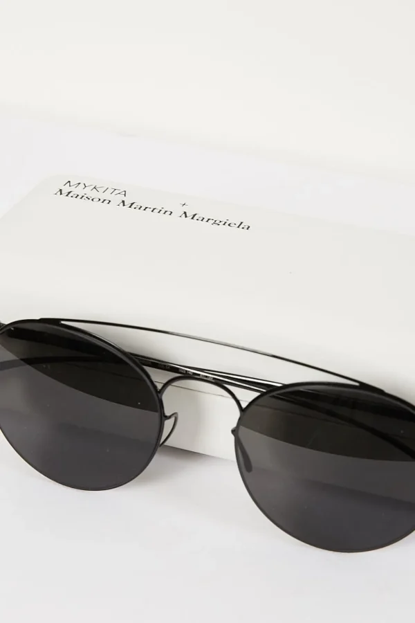 Maison Margiela black frame dark grey lens sunglasses