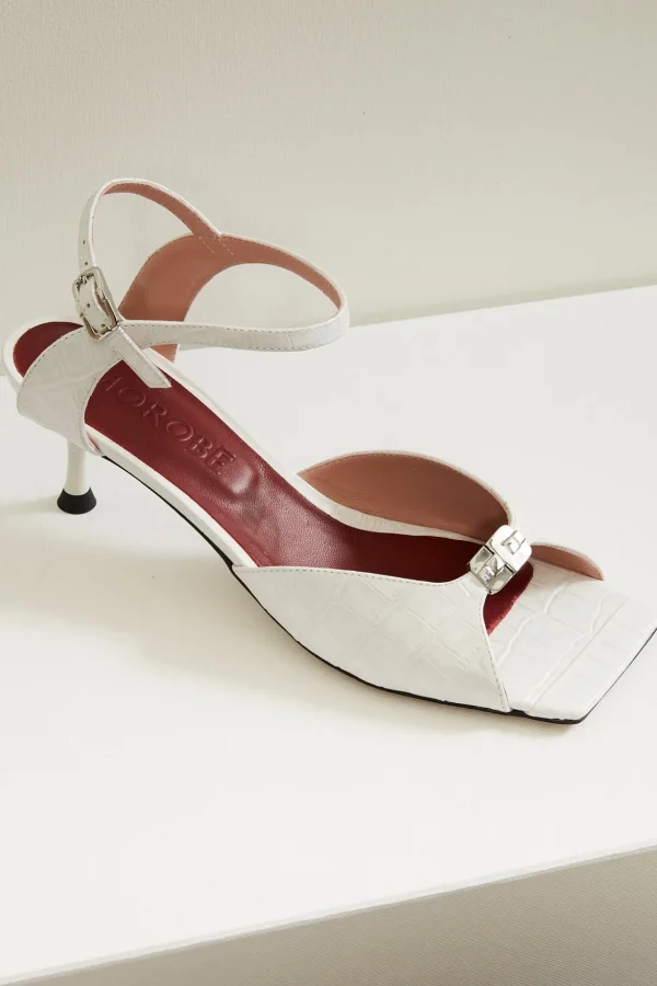 Morobé GRACE logo mid heel sandals