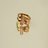 Studio Collect Tube ring with rose quartz