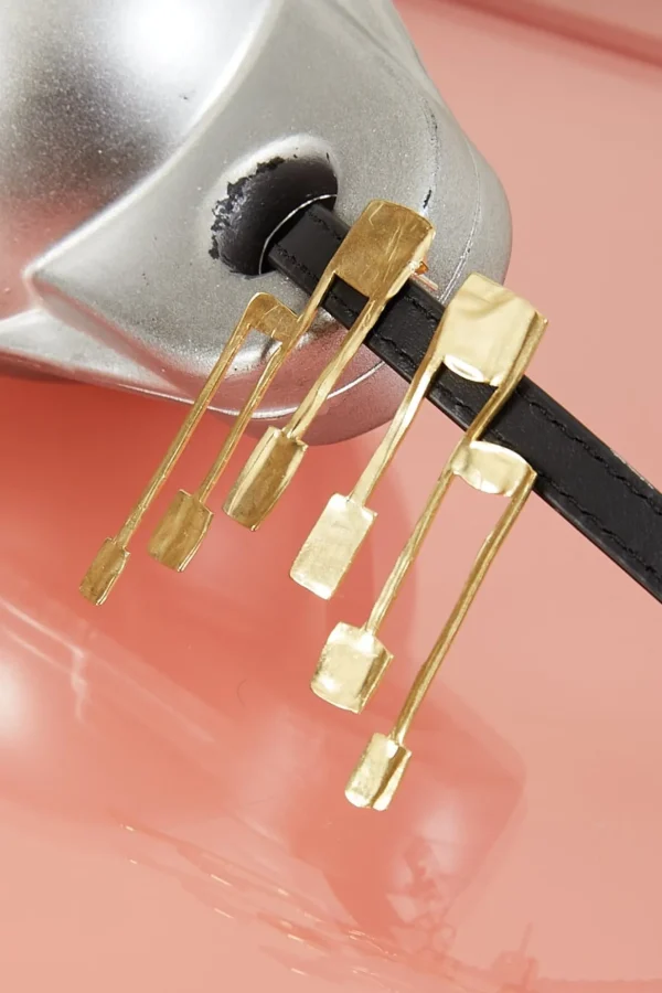 Tweek Croon tritant brass earrings