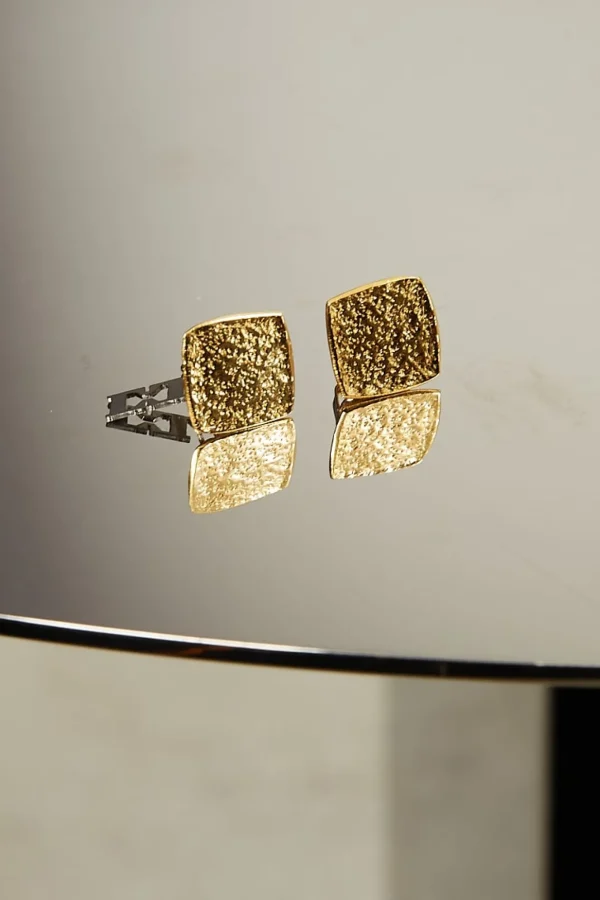 Tweek Left square 24k earrings