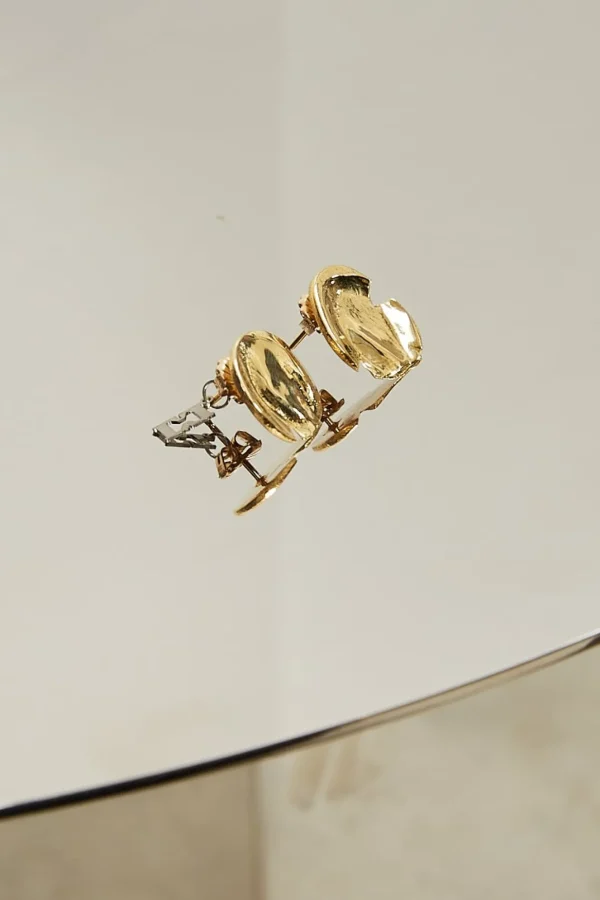 Tweek Olong round 24k earrings
