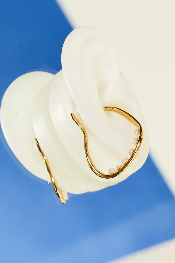 Vero Perla ear cuff single gold plated